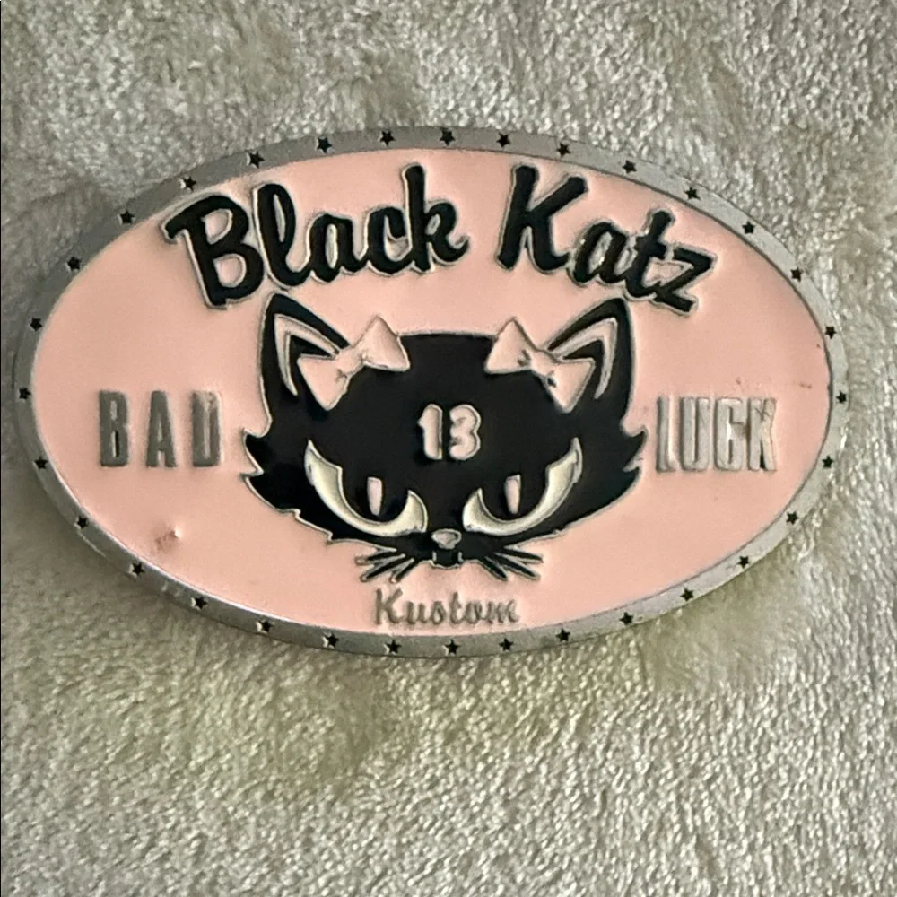 Lucky 13 Apparel Black Katz Belt Buckle 🐈‍⬛ - Picture 1 of 2